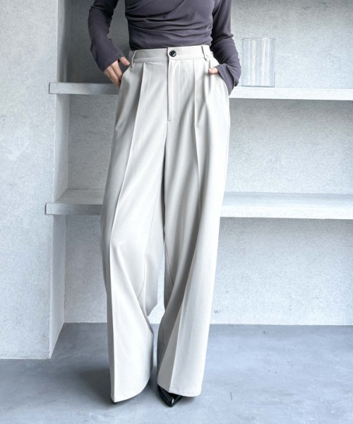 archives(アルシーヴ)の「【SETUP対応】丸カンタックスラックス(スラックス・レディース・アイボリー/ブラック/グレー・MEDIUM)」の2枚目の写真