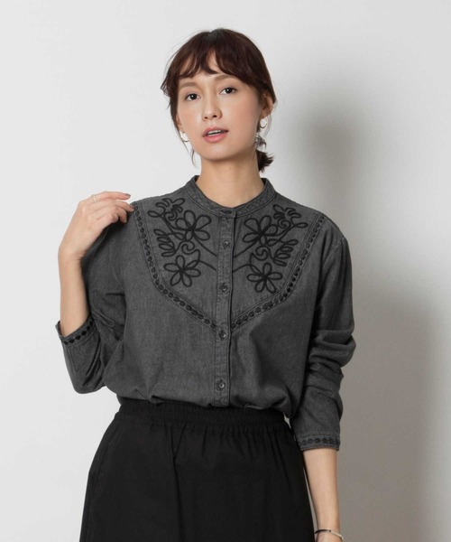 【美品】 wtaps 2 サボテン 刺繍 デニムシャツ ブラック 美品】 wtaps 2 サボテン 刺繍 デニムシャツ ブラック 美品】 wtaps 2