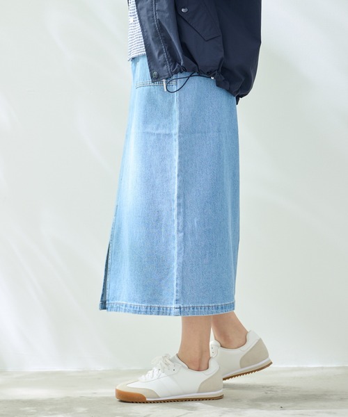 Arnold Palmer（アーノルドパーマー）の「ベイカーポケット ナロー スカート（デニムスカート・レディース・ライトブルー/インディゴブルー/カーキ/ベージュ・S/L/M）」の19枚目の写真