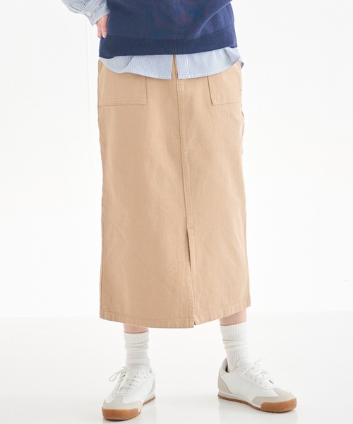 Arnold Palmer（アーノルドパーマー）の「ベイカーポケット ナロー スカート（デニムスカート・レディース・ライトブルー/インディゴブルー/カーキ/ベージュ・S/L/M）」の6枚目の写真