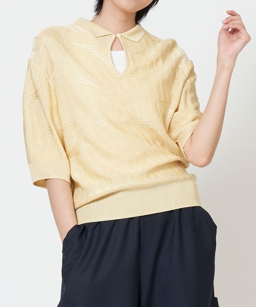 SHINZONE / BRIGHT LACE KNIT POLO