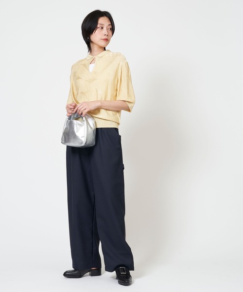 THE SHINZONE(ザ シンゾーン)の「BRIGHT LACE KNIT POLO ブライト レース ニット ポロシャツ(その他トップス・レディース・ピンク/イエロー/ブラック・FREE)」の14枚目の写真