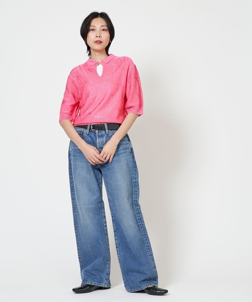 THE SHINZONE(ザ シンゾーン)の「BRIGHT LACE KNIT POLO ブライト レース ニット ポロシャツ(その他トップス・レディース・ピンク/イエロー/ブラック・FREE)」の16枚目の写真