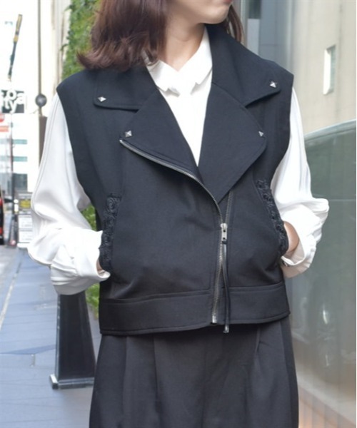 axes femme(アクシーズファム)の「2WAYライダース(ライダースジャケット・レディース・ブラック/キナリ・FREE)」の15枚目の写真