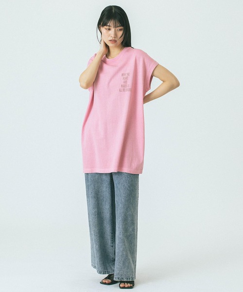 ROSE BUD(ローズバッド)の「【WEB・一部店舗限定】SLEEVELESS HEART TEE(Tシャツ/カットソー・レディース・グレー/ホワイト/ピンク・ONE SIZE)」の10枚目の写真