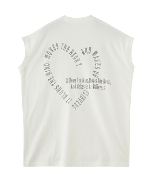 ROSE BUD(ローズバッド)の「【WEB・一部店舗限定】SLEEVELESS HEART TEE(Tシャツ/カットソー・レディース・グレー/ホワイト/ピンク・ONE SIZE)」の19枚目の写真