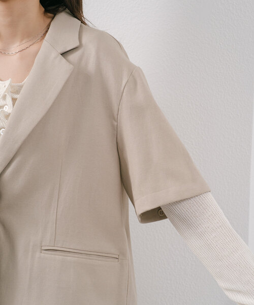Kastane（カスタネ）の「*【セットアップ対応/2WAY仕様】カットアウトジャケット（テーラードジャケット・レディース・キャメル/ベージュ・FREE）」の12枚目の写真