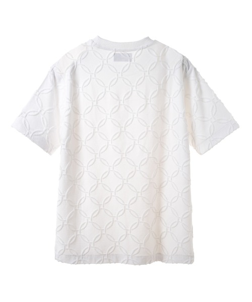 MEN'S BIGI（メンズビギ）の「パイルジャガードTシャツ（Tシャツ/カットソー・メンズ・ホワイト/ブルー・02/03）」の6枚目の写真