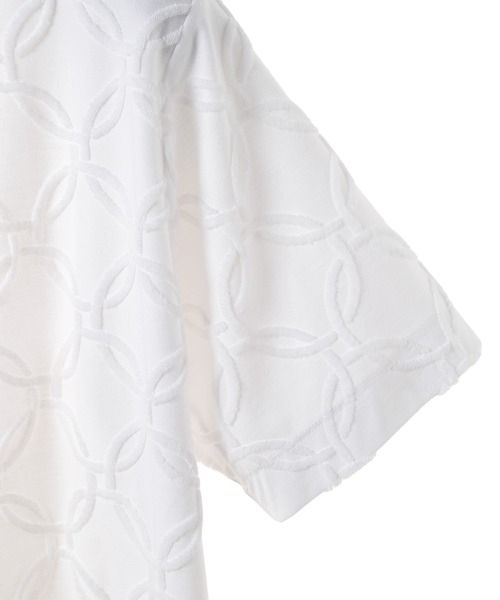 MEN'S BIGI（メンズビギ）の「パイルジャガードTシャツ（Tシャツ/カットソー・メンズ・ホワイト/ブルー・02/03）」の4枚目の写真