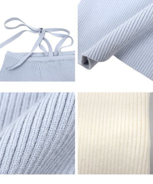 KOBE LETTUCE(コウベレタス)の「ワンショルダーストレッチリブニットトップス(ニット/セーター・レディース・アイボリー/サックスブルー/ブラック/ピンク/ミント・M)」の12枚目の写真