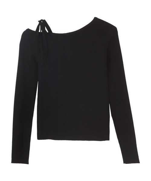 KOBE LETTUCE(コウベレタス)の「ワンショルダーストレッチリブニットトップス(ニット/セーター・レディース・アイボリー/サックスブルー/ブラック/ピンク/ミント・M)」の14枚目の写真