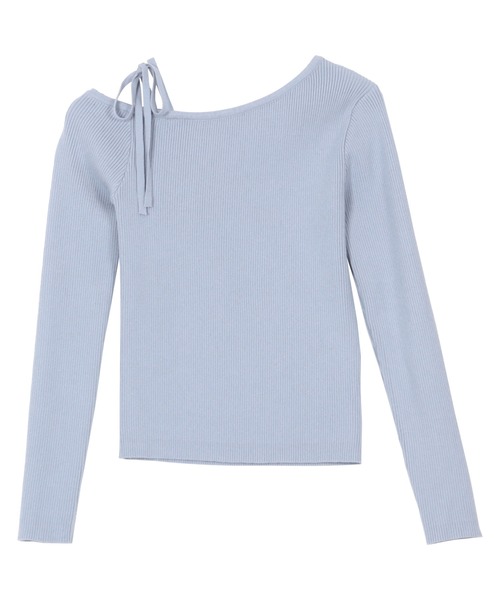 KOBE LETTUCE(コウベレタス)の「ワンショルダーストレッチリブニットトップス(ニット/セーター・レディース・アイボリー/サックスブルー/ブラック/ピンク/ミント・M)」の16枚目の写真