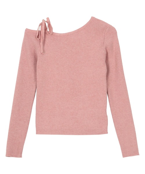 KOBE LETTUCE(コウベレタス)の「ワンショルダーストレッチリブニットトップス(ニット/セーター・レディース・アイボリー/サックスブルー/ブラック/ピンク/ミント・M)」の17枚目の写真