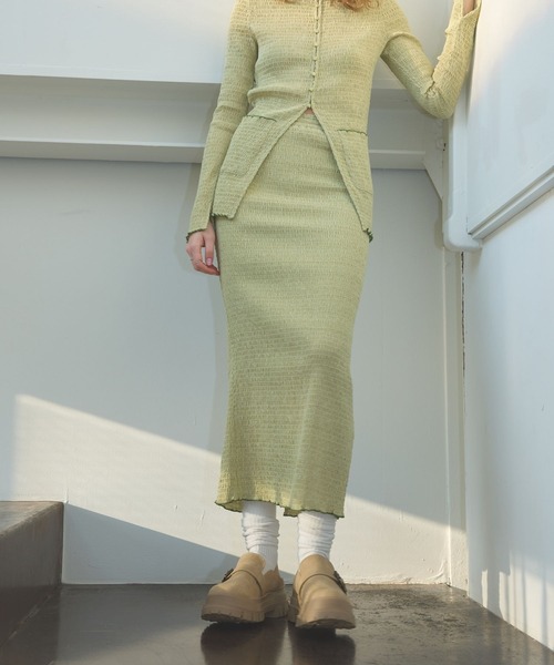 Lil Ambition(リルアンビション)の「シャーリングペンシルスカート(スカート・レディース・ピンク/ライトグリーン/ホワイト・M/S)」の21枚目の写真
