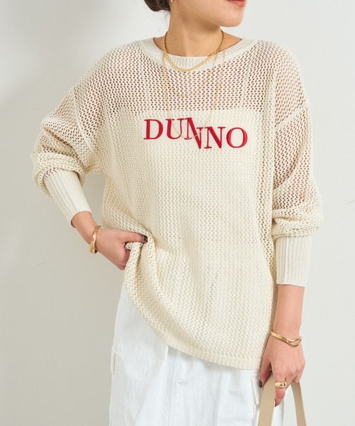 un dix cors（アンディコール）の「前後2WAYメッシュラメロゴニット（ニット/セーター・レディース・アイボリー/イエロー系その他/チャコールグレー・FREE）」の4枚目の写真