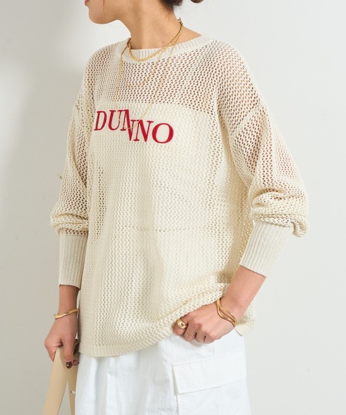 un dix cors（アンディコール）の「前後2WAYメッシュラメロゴニット（ニット/セーター・レディース・アイボリー/イエロー系その他/チャコールグレー・FREE）」の5枚目の写真