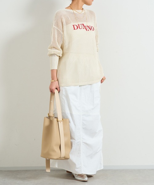 un dix cors（アンディコール）の「前後2WAYメッシュラメロゴニット（ニット/セーター・レディース・アイボリー/イエロー系その他/チャコールグレー・FREE）」の10枚目の写真