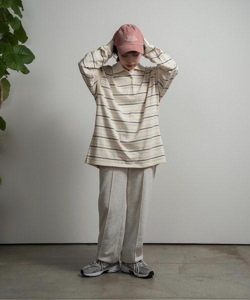 lawgy（ラウジー）の「simple embroidery cap / シンプルエンブロイダリーキャップ（キャップ・レディース・ブラック/ベージュ/ピンク/ボルドー/グレー・FREE）」の4枚目の写真