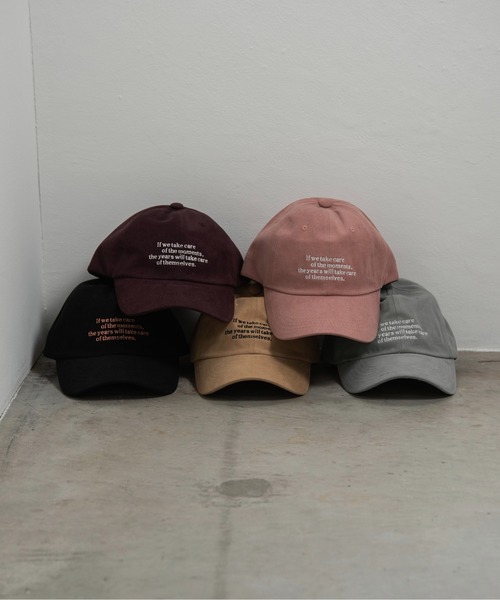 lawgy（ラウジー）の「simple embroidery cap / シンプルエンブロイダリーキャップ（キャップ・レディース・ブラック/ベージュ/ピンク/ボルドー/グレー・FREE）」の14枚目の写真