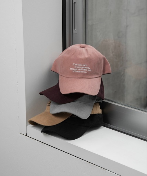 lawgy（ラウジー）の「simple embroidery cap / シンプルエンブロイダリーキャップ（キャップ・レディース・ブラック/ベージュ/ピンク/ボルドー/グレー・FREE）」の12枚目の写真