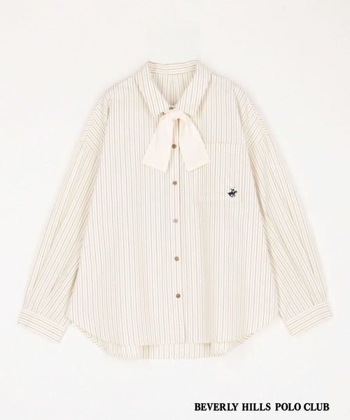 【BEVERLY HILLS POLO CLUB】ボウタイ付きビッグシャツ NICOLE CLUB｜【BEVERLY HILLS POLO CLUB】ボウタイ付きビッグ
