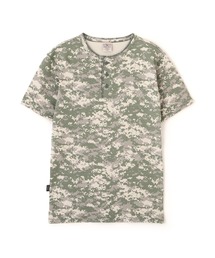 《DAILY/デイリー》RIB SHORT SLEEVE HENLEY NECK T-SHIRT "CAMOUFLAGE" / リブ ヘンリーネック 半袖Tシャツ "カモフラージュ" デイリーウェア / AVIREX / アヴィレックス