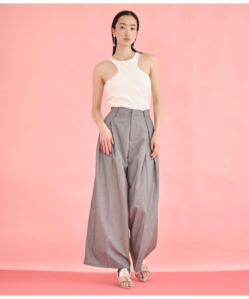 Settimissimo(セッティミッシモ)の「タックデザイン ワイド パンツ(その他パンツ・レディース・ライトグレー/ダークグレー/キャメル・FREE)」の4枚目の写真