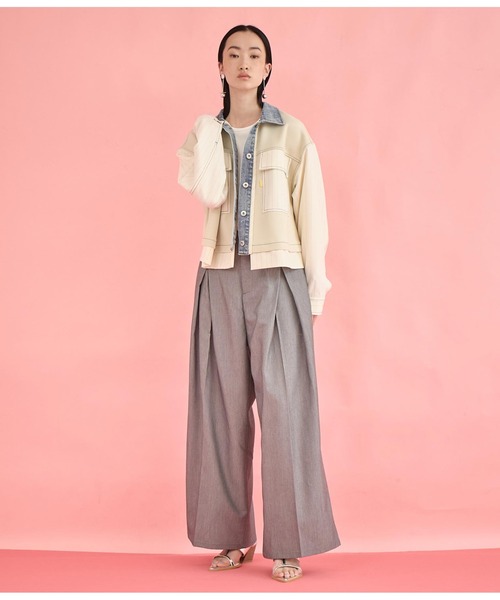 Settimissimo(セッティミッシモ)の「タックデザイン ワイド パンツ(その他パンツ・レディース・ライトグレー/ダークグレー/キャメル・FREE)」の6枚目の写真