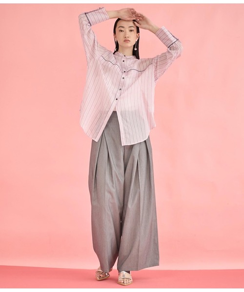 Settimissimo(セッティミッシモ)の「タックデザイン ワイド パンツ(その他パンツ・レディース・ライトグレー/ダークグレー/キャメル・FREE)」の7枚目の写真