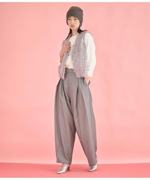 Settimissimo(セッティミッシモ)の「タックデザイン ワイド パンツ(その他パンツ・レディース・ライトグレー/ダークグレー/キャメル・FREE)」の8枚目の写真