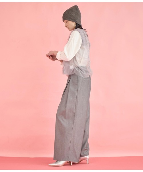 Settimissimo(セッティミッシモ)の「タックデザイン ワイド パンツ(その他パンツ・レディース・ライトグレー/ダークグレー/キャメル・FREE)」の9枚目の写真