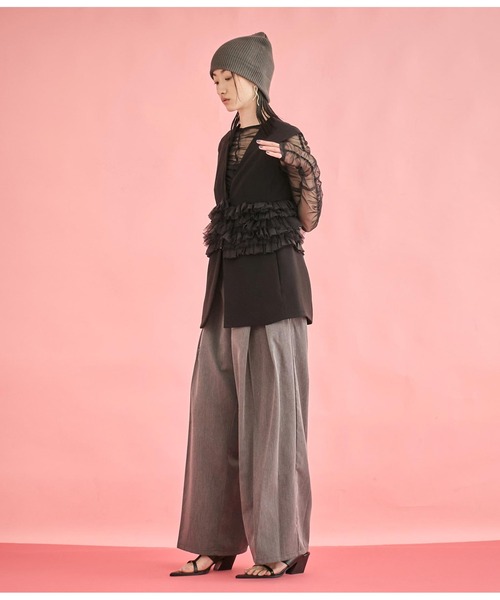 Settimissimo(セッティミッシモ)の「タックデザイン ワイド パンツ(その他パンツ・レディース・ライトグレー/ダークグレー/キャメル・FREE)」の17枚目の写真