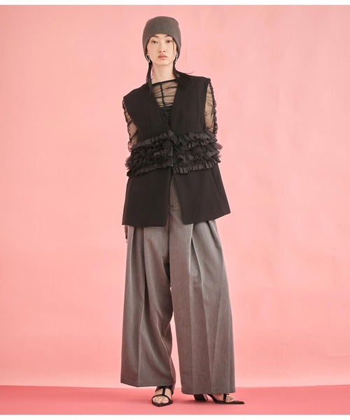 Settimissimo(セッティミッシモ)の「タックデザイン ワイド パンツ(その他パンツ・レディース・ライトグレー/ダークグレー/キャメル・FREE)」の16枚目の写真