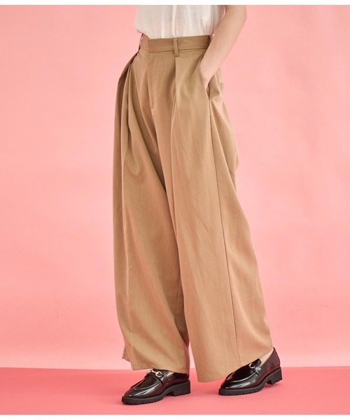 Settimissimo(セッティミッシモ)の「タックデザイン ワイド パンツ(その他パンツ・レディース・ライトグレー/ダークグレー/キャメル・FREE)」の20枚目の写真