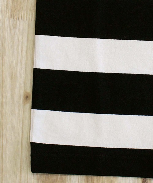 schott（ショット）の「WIDE BORDER POCKET T-SHIRT/ワイドボーダー ポケットTシャツ（Tシャツ/カットソー・メンズ・ブラック/グレー・M/L/XL/XXL）」の8枚目の写真