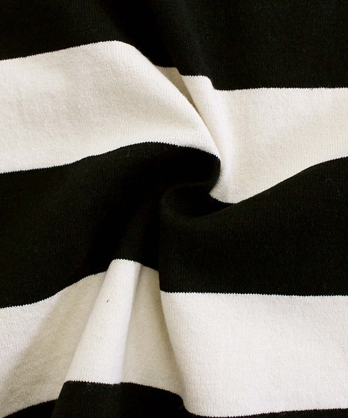 schott（ショット）の「WIDE BORDER POCKET T-SHIRT/ワイドボーダー ポケットTシャツ（Tシャツ/カットソー・メンズ・ブラック/グレー・M/L/XL/XXL）」の9枚目の写真