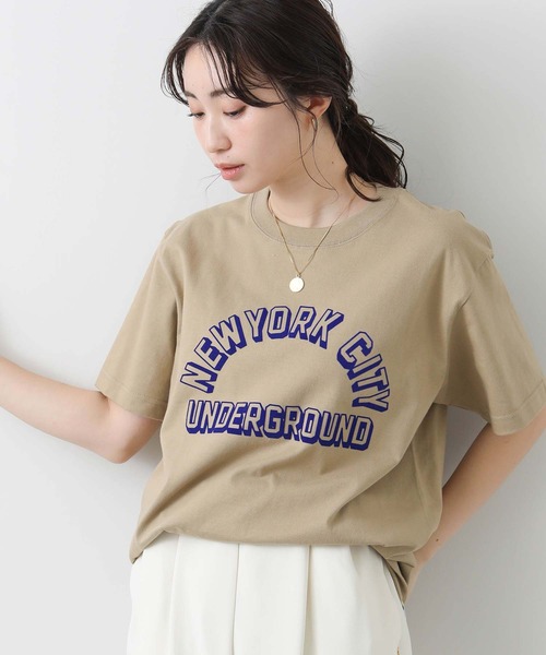 Gready Brilliant(グレディブリリアン)の「UNDERフロッキーTシャツ(Tシャツ/カットソー・レディース・ベージュ・M)」の13枚目の写真