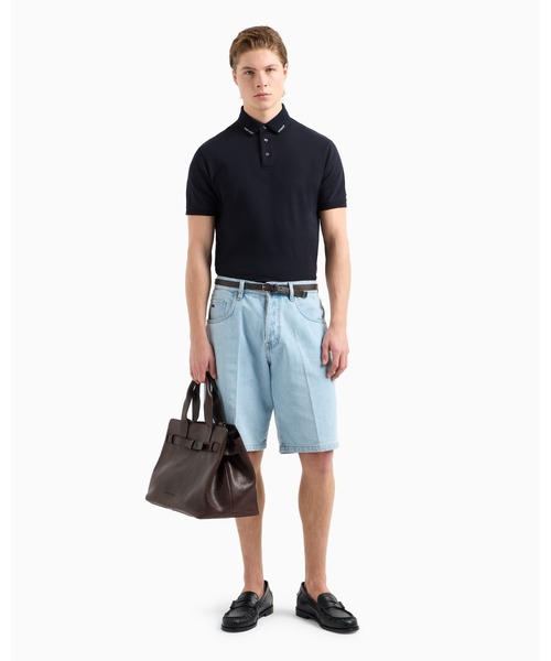 EMPORIO ARMANI(エンポリオアルマーニ)の「【エンポリオ アルマーニ】ポロシャツ ジャージー ロゴカラー(ポロシャツ・メンズ・ネイビー/ブラック・LARGE/X-SMALL/MEDIUM/SMALL/X-LARGE/XX-LARGE)」の3枚目の写真
