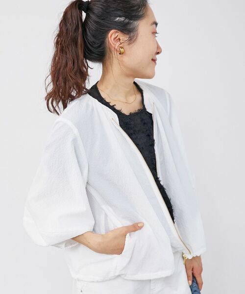 le.coeur blanc(ルクールブラン)の「カラミタンブラーランタンスリーブブルゾン(ブルゾン・レディース・ブラック/ベージュ/オフホワイト・38)」の17枚目の写真