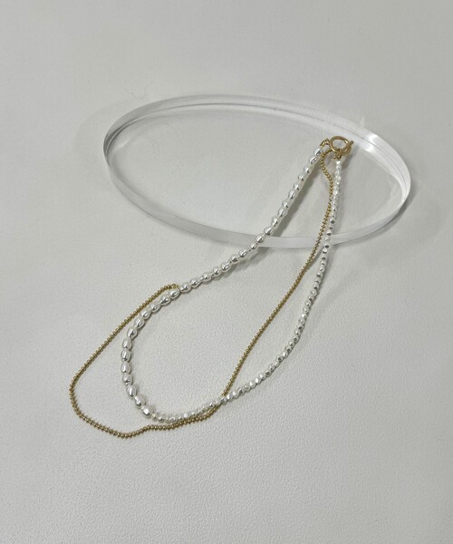 fredy emue（フレディエミュ）の「パールチェーンアシメネックレス（ネックレス・レディース・シルバー/ゴールド・FREE）」の4枚目の写真