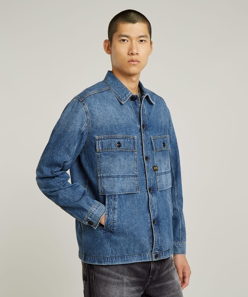 G-STAR（ジースター）の「MOSA OVERSHIRT/デニムシャツジャケット/カバーオール（デニムジャケット・メンズ・インディゴブルー・X-LARGE/SMALL/MEDIUM/LARGE）」の6枚目の写真