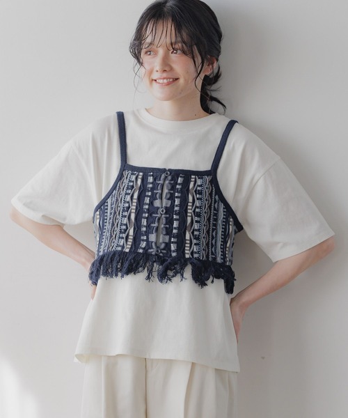 niko and...(ニコアンド)の「COLORマイスターTシャツ(Tシャツ/カットソー・レディース・ネイビー/ホワイト/ブラック/オフホワイト/アイボリー/グリーン・MEDIUM/LARGE)」の3枚目の写真