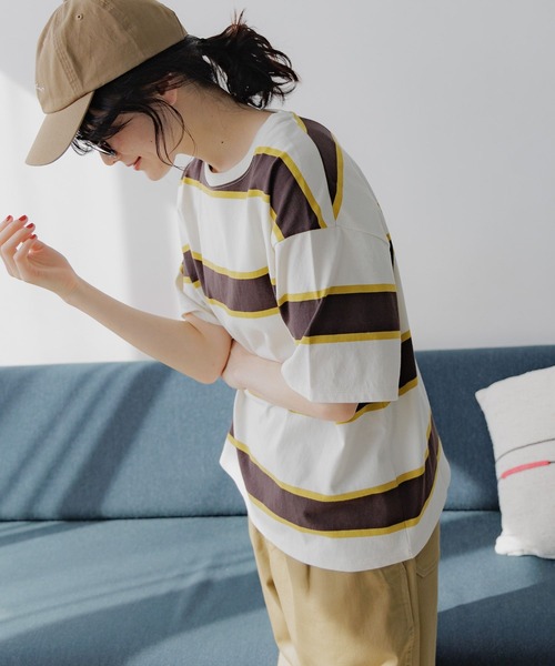 niko and...(ニコアンド)の「COLORマイスターTシャツ(Tシャツ/カットソー・レディース・ネイビー/ホワイト/ブラック/オフホワイト/アイボリー/グリーン・MEDIUM/LARGE)」の10枚目の写真