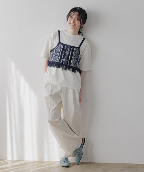 niko and...(ニコアンド)の「COLORマイスターTシャツ(Tシャツ/カットソー・レディース・ネイビー/ホワイト/ブラック/オフホワイト/アイボリー/グリーン・MEDIUM/LARGE)」の12枚目の写真