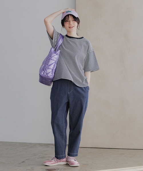 niko and...(ニコアンド)の「COLORマイスターTシャツ(Tシャツ/カットソー・レディース・ネイビー/ホワイト/ブラック/オフホワイト/アイボリー/グリーン・MEDIUM/LARGE)」の16枚目の写真