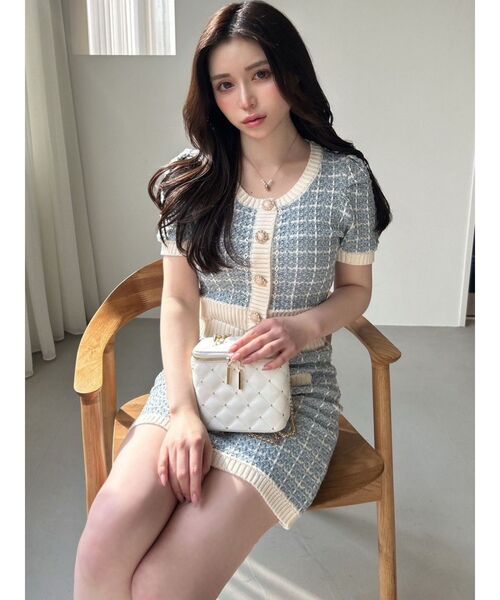 RESEXXY(リゼクシー)の「バイカラーニットトップス【セットアップ着用可能】(ニット/セーター・レディース・ブルー/ブラック/ピンク・FREE)」の12枚目の写真