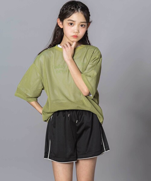 ZIDDY（ジディ）の「オーバーメッシュTシャツ＆半袖Tシャツセット(130~160cm)（セットアップ・キッズ・ホワイト/ブラック・140cm/150cm/130cm/FREE）」の6枚目の写真