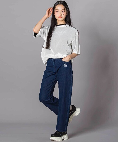 ZIDDY（ジディ）の「オーバーメッシュTシャツ＆半袖Tシャツセット(130~160cm)（セットアップ・キッズ・ホワイト/ブラック・140cm/150cm/130cm/FREE）」の7枚目の写真