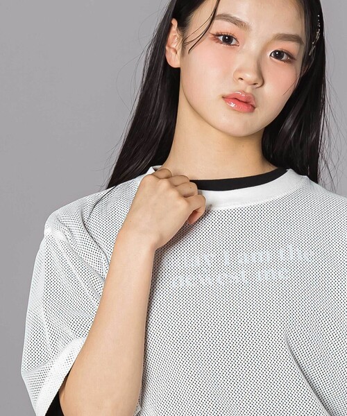 ZIDDY（ジディ）の「オーバーメッシュTシャツ＆半袖Tシャツセット(130~160cm)（セットアップ・キッズ・ホワイト/ブラック・140cm/150cm/130cm/FREE）」の8枚目の写真