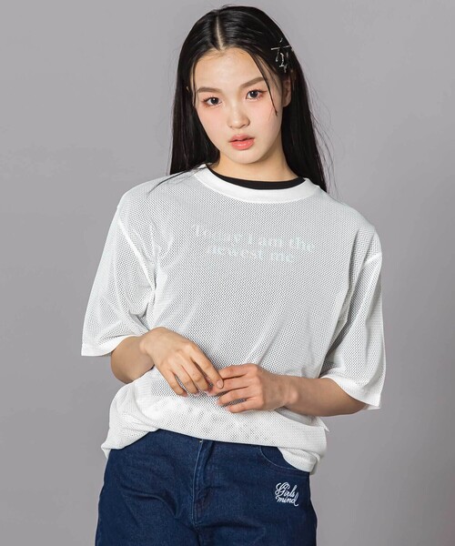 ZIDDY（ジディ）の「オーバーメッシュTシャツ＆半袖Tシャツセット(130~160cm)（セットアップ・キッズ・ホワイト/ブラック・140cm/150cm/130cm/FREE）」の9枚目の写真